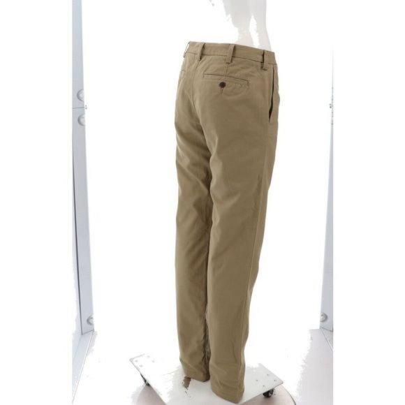 NWT LANDS' END STRAIGHT FLANNEL LINED CHINO PANTS ELMWOOD UNHEMMED 42 - Picture 4 of 10